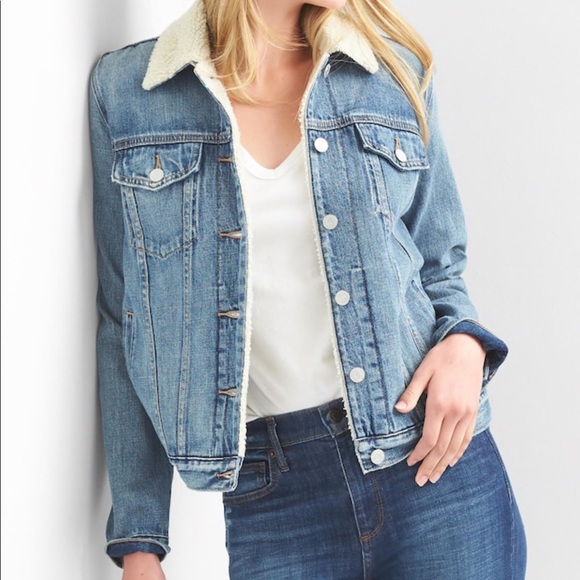 gap sherpa jacket women's